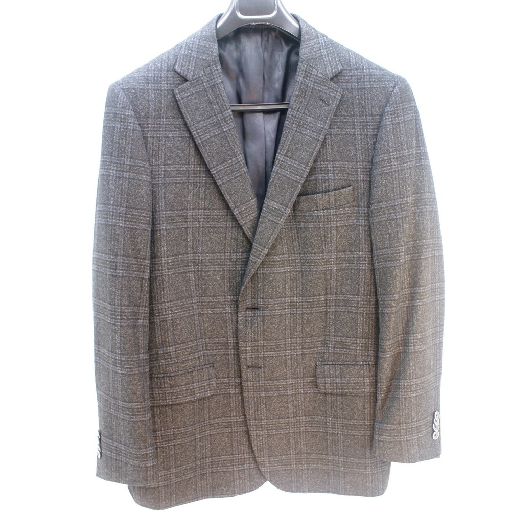 Joseph Abboud Signature Blazer 46R Dark Charcoal Tollegno 1900 Wool Glen Plaid